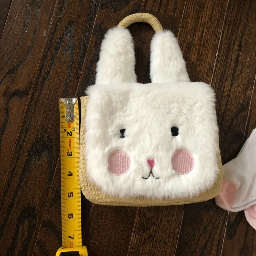 Easter Bundle x2: NEW W/TAGS! Cat & Jack Fuzzy Bunny Straw Purse & 6-12M Socks